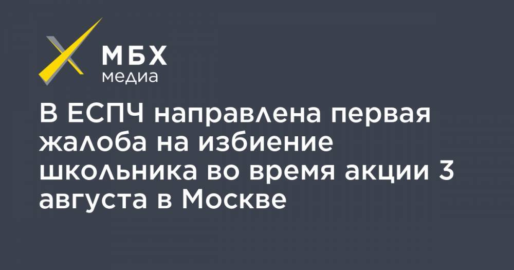 В ЕСПЧ направлена первая жалоба на избиение школьника во время акции 3 августа в Москве