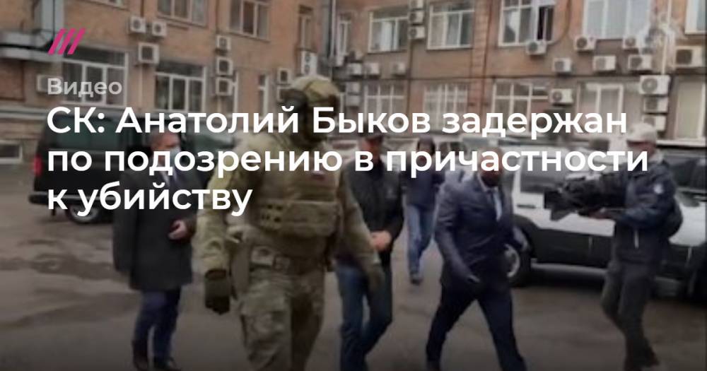 СК: Анатолий Быков задержан по подозрению в причастности к убийству