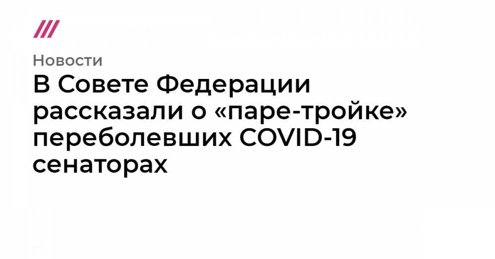 В Совете Федерации рассказали о «паре-тройке» переболевших COVID-19 сенаторах