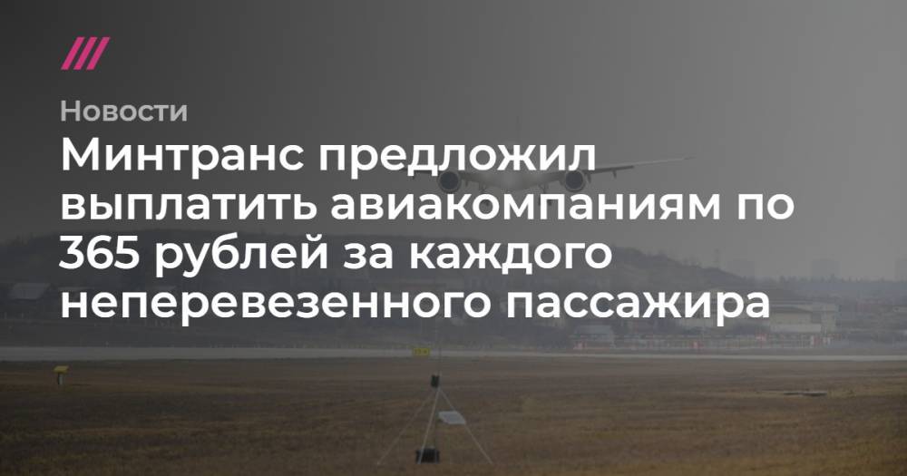 Минтранс предложил выплатить авиакомпаниям по 365 рублей за каждого неперевезенного пассажира
