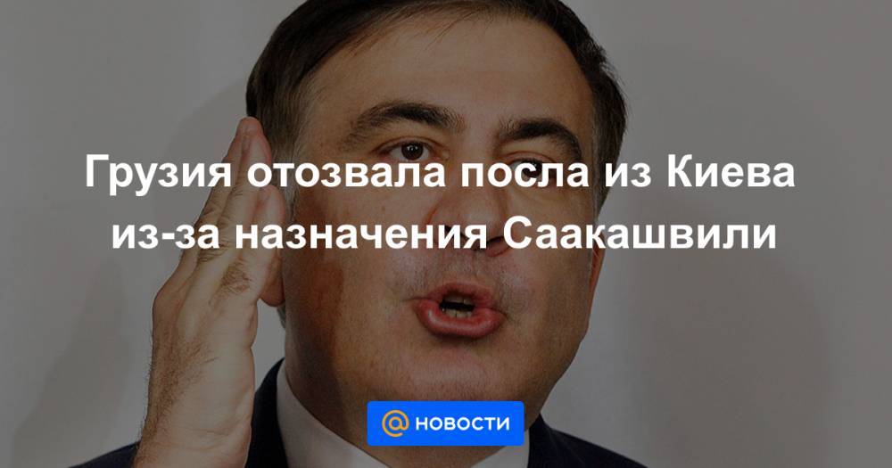 Грузия отозвала посла из Киева из-за назначения Саакашвили