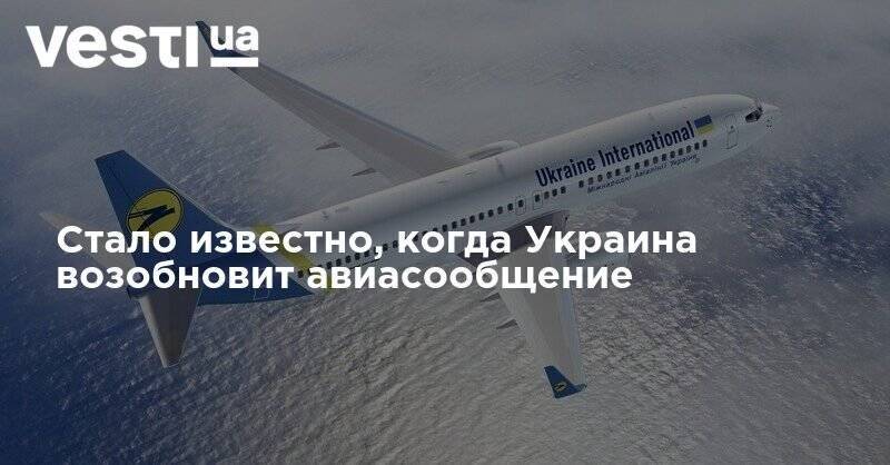 Стало известно, когда Украина возобновит авиасообщение