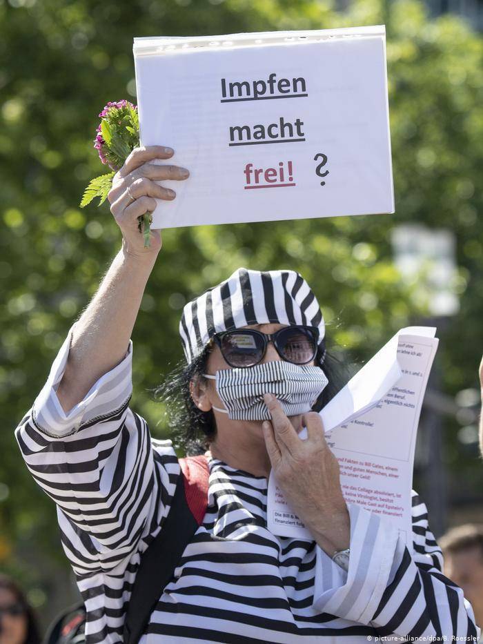 В Мюнхене протестующие против карантина вышли на улицы с желтыми звездами