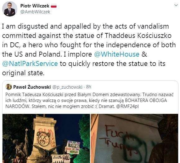 Варшава в ярости: В США вандализировали польского героя