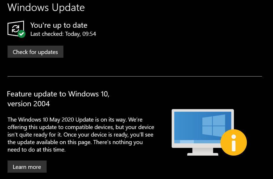 Microsoft заблокировала установку обновления Windows 10 May 2020 Update на множестве устройств