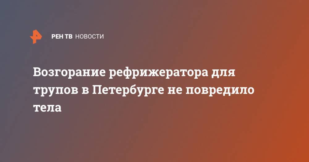 Возгорание рефрижератора для трупов в Петербурге не повредило тела