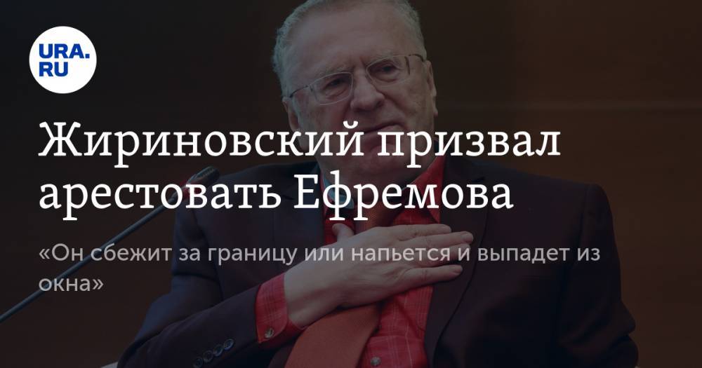 Жириновский призвал арестовать Ефремова. «Он сбежит за границу или напьется и выпадет из окна»