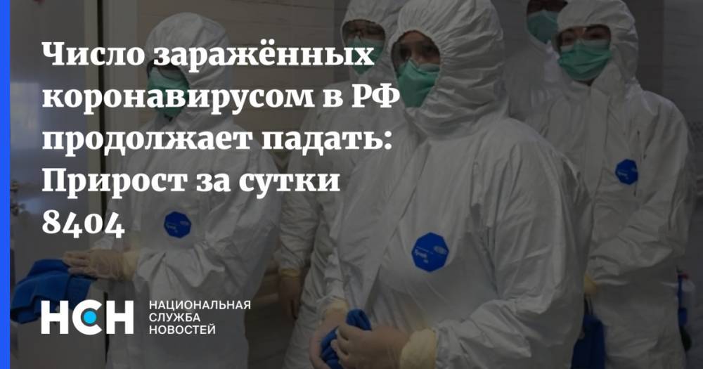 Число заражённых коронавирусом в РФ продолжает падать: Прирост за сутки 8404