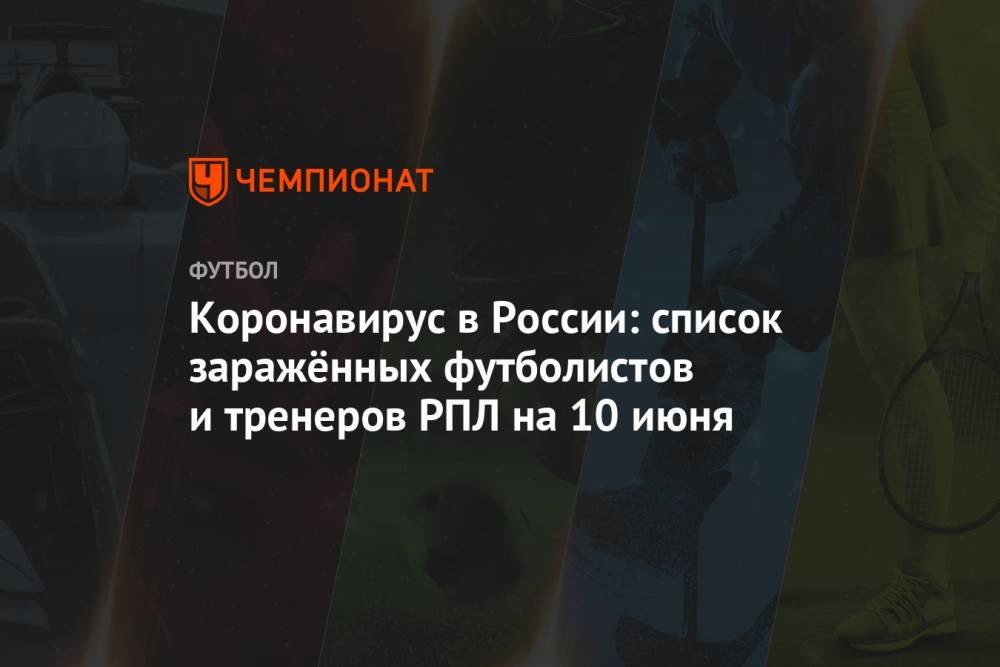 Коронавирус в России: список заражённых футболистов и тренеров РПЛ на 10 июня