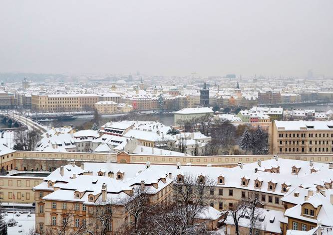 На Прагу надвигается сильный снегопад