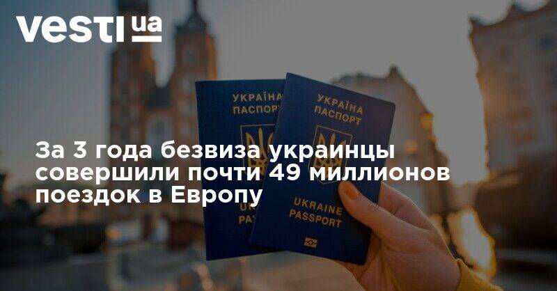 За 3 года безвиза украинцы совершили почти 49 миллионов поездок в Европу