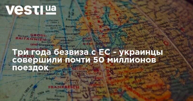 Три года безвиза с ЕС - украинцы совершили почти 50 миллионов поездок