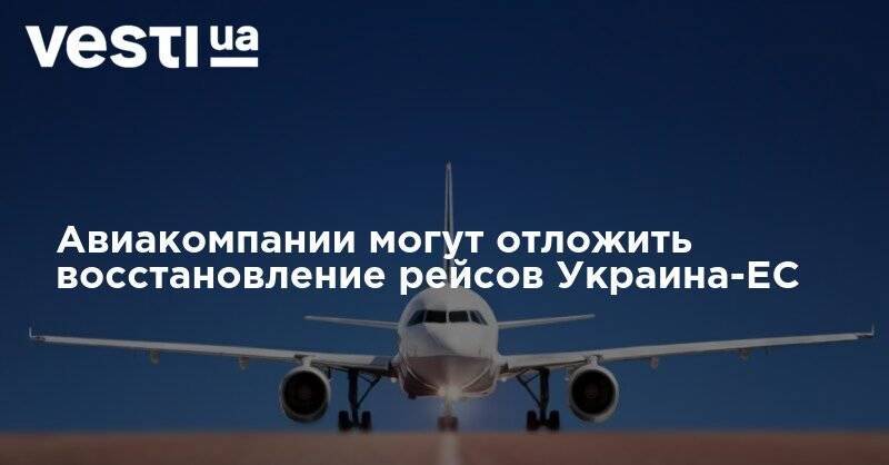 Авиакомпании могут отложить восстановление рейсов Украина-ЕС