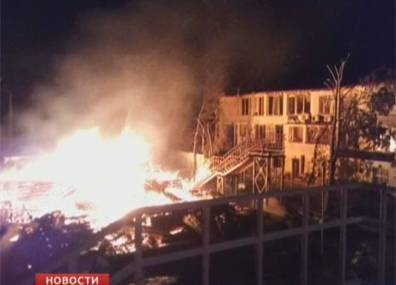 Крупный пожар произошел на территории детского лагеря "Виктория" в Одессе