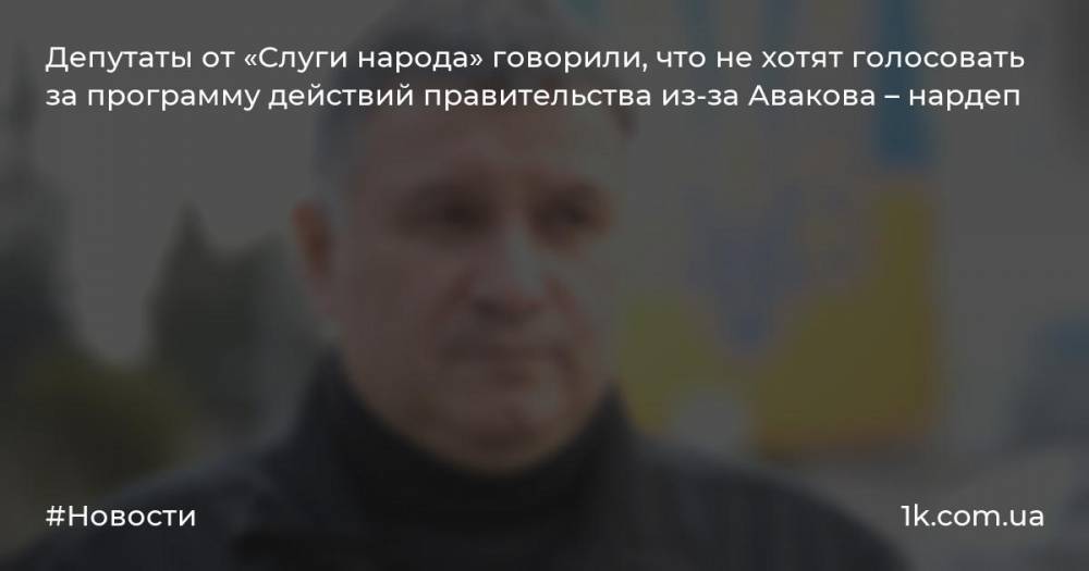 Депутаты от «Слуги народа» говорили, что не хотят голосовать за программу действий правительства из-за Авакова – нардеп