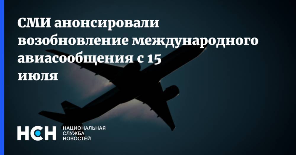 СМИ анонсировали возобновление международного авиасообщения с 15 июля