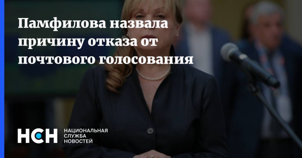 Памфилова назвала причину отказа от почтового голосования