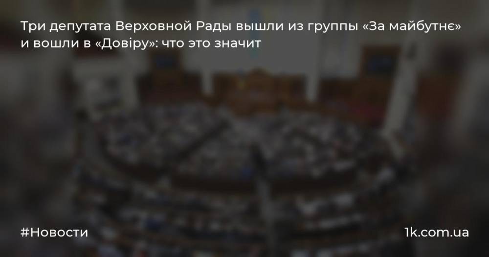 Три депутата Верховной Рады вышли из группы «За майбутнє» и вошли в «Довіру»: что это значит