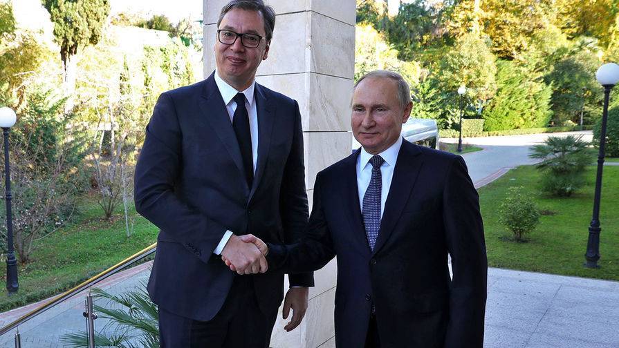 Путин провел встречу с Вучичем в Кремле