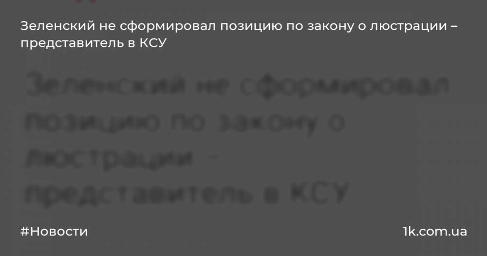Зеленский не сформировал позицию по закону о люстрации – представитель в КСУ
