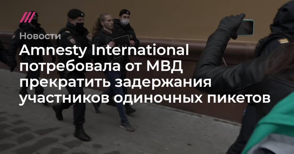 Amnesty International потребовала от МВД прекратить задержания участников одиночных пикетов
