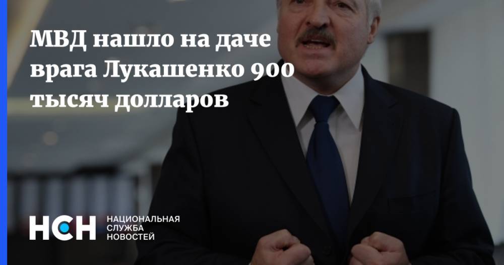 МВД нашло на даче врага Лукашенко 900 тысяч долларов