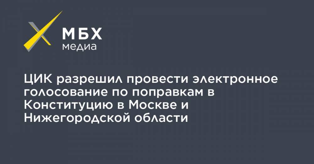 ЦИК разрешил провести электронное голосование по поправкам в Конституцию в Москве и Нижегородской области