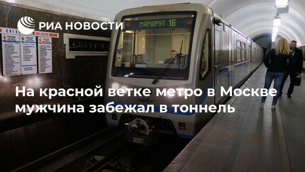На красной ветке метро в Москве мужчина забежал в тоннель