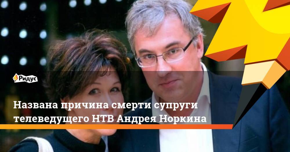 Названа причина смерти супруги телеведущего НТВ Андрея Норкина