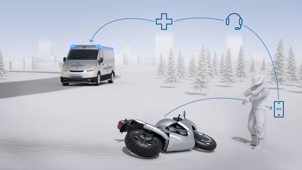 Bosch с помощью системы Help Connect внедряет автоматические вызовы экстренной помощи для мотоциклистов в случае ДТП