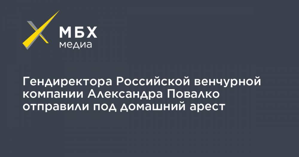 Гендиректора Российской венчурной компании Александра Повалко отправили под домашний арест