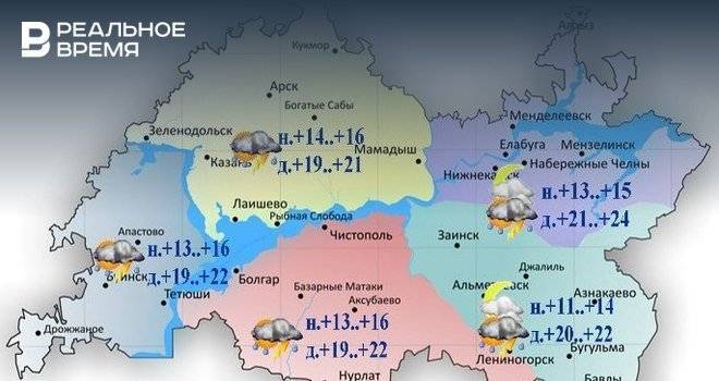 Сегодня в Татарстане ожидается гроза и до +24 градусов