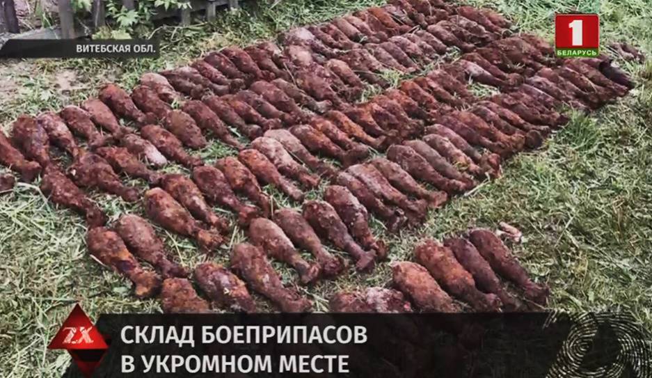 Более 200 минометных мин времен войны нашли в деревне Васюты Витебского региона