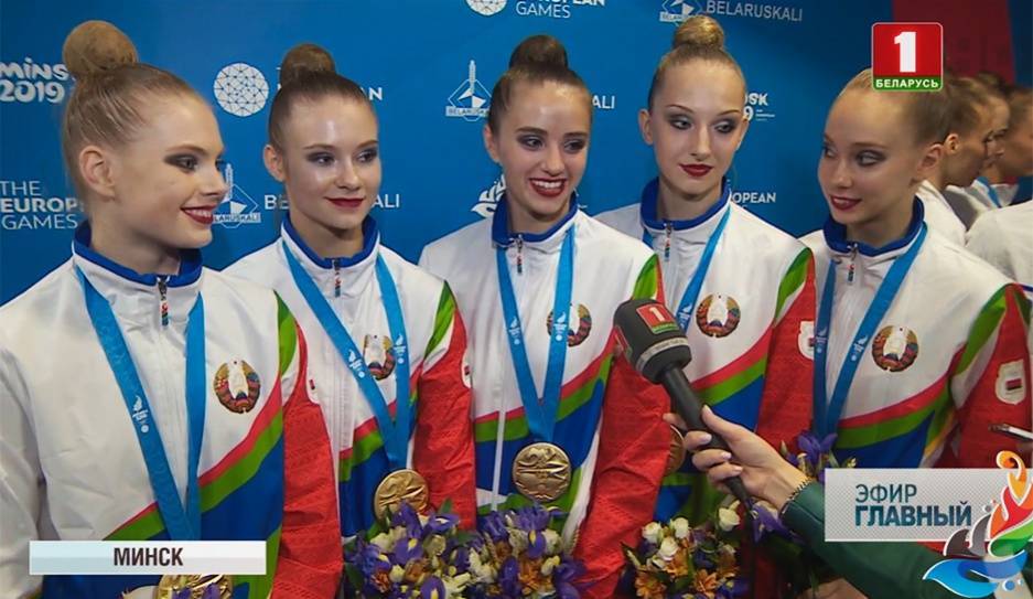 Сборная Беларуси по художественной гимнастике завоевала золото в групповом многоборье