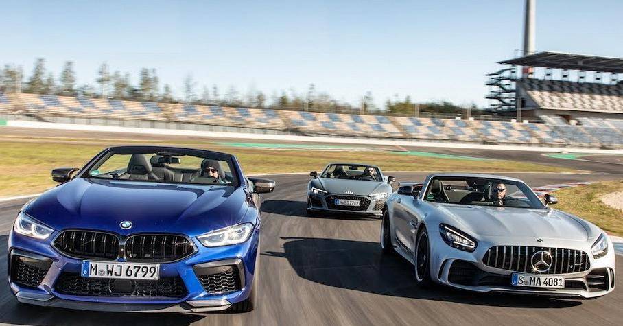 Видео: Audi R8, BMW M8 и Mercedes-AMG GT R сразились на гоночной трассе