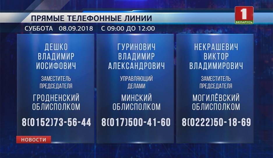 В Минске и в областях сегодня продолжают работу прямые телефонные линии