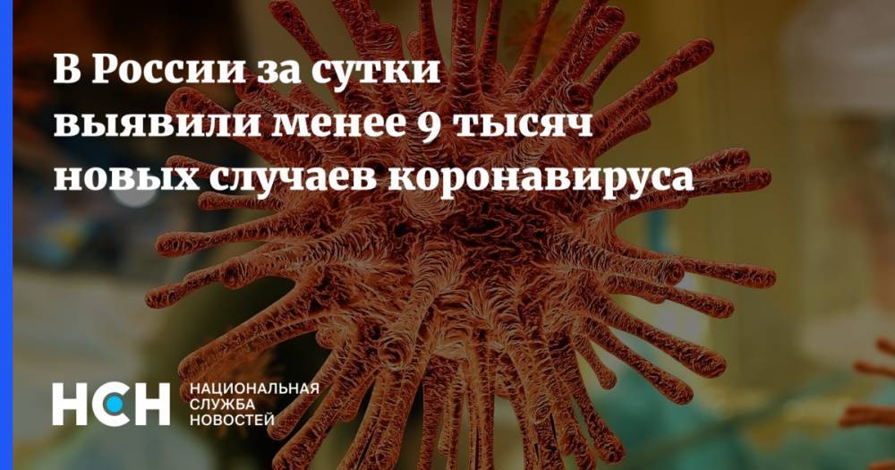 В России за сутки выявили менее 9 тысяч новых случаев коронавируса