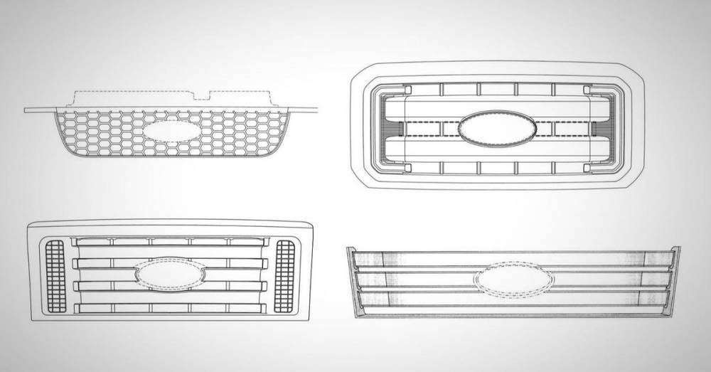 Ford запатентовал четыре варианта оформления решётки радиатора