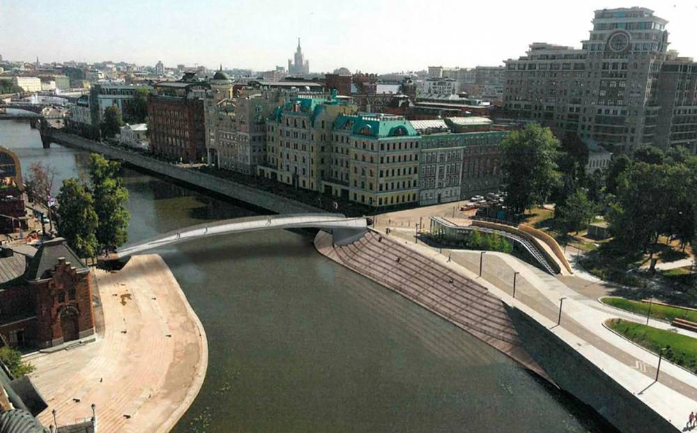 Новый пешеходный мост соединит стрелку Золотого острова и Крымскую набережную