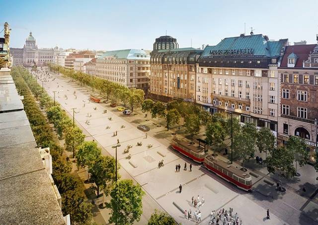 В Праге началась реконструкция Вацлавской площади