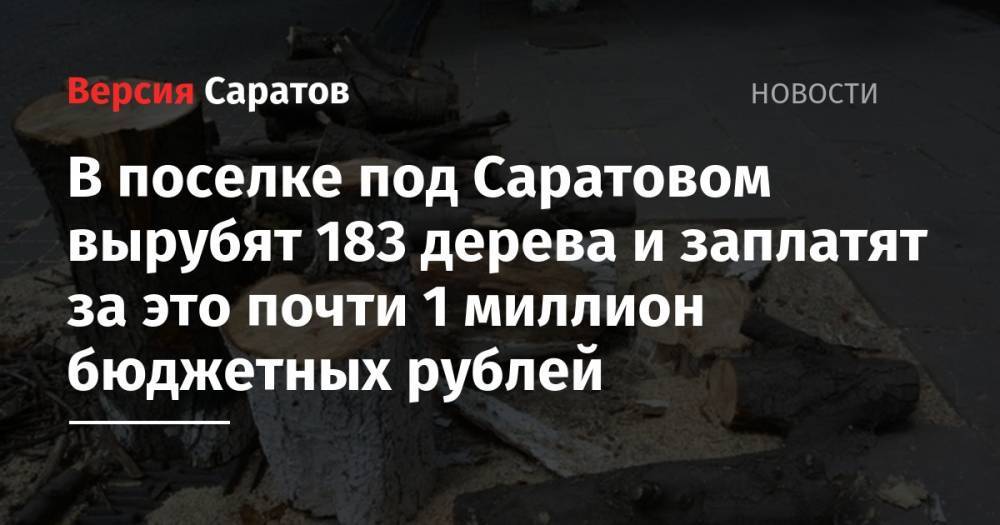 В поселке под Саратовом вырубят 183 дерева и заплатят за это почти 1 миллион бюджетных рублей