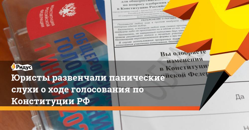 Юристы развенчали панические слухи о ходе голосования по Конституции РФ