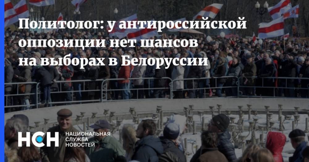 Политолог: у антироссийской оппозиции нет шансов на выборах в Белоруссии