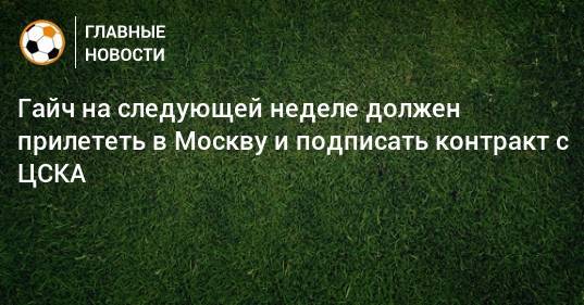 Гайч на следующей неделе должен прилететь в Москву и подписать контракт с ЦСКА