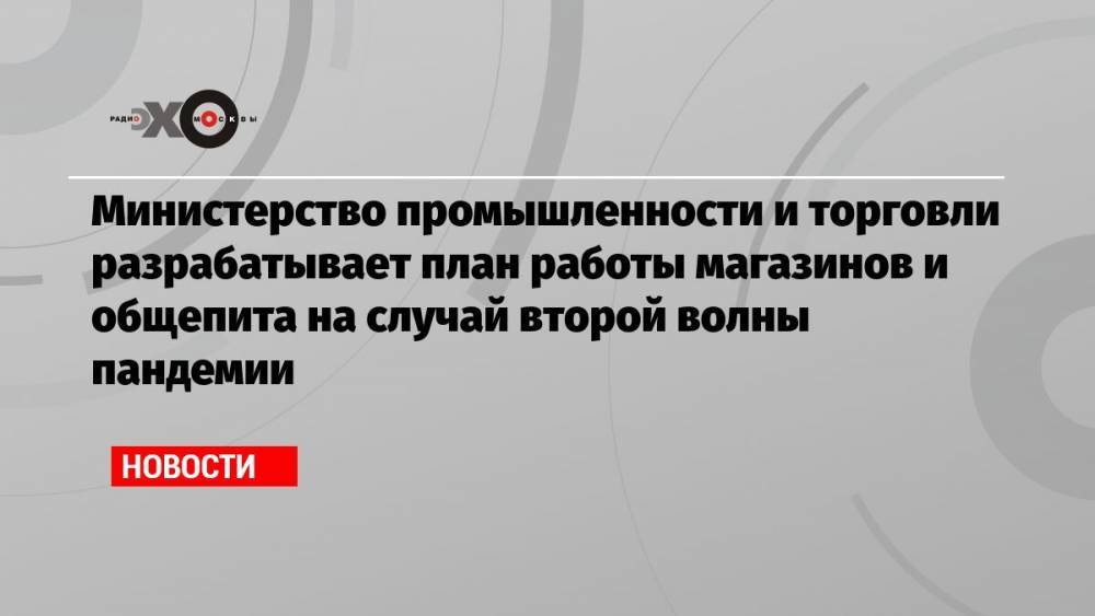 Министерство промышленности и торговли разрабатывает план работы магазинов и общепита на случай второй волны пандемии