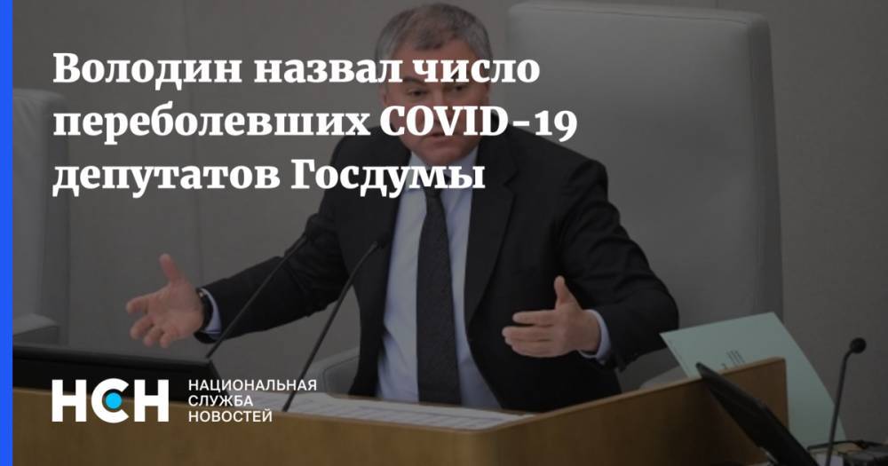 Володин назвал число переболевших COVID-19 депутатов Госдумы
