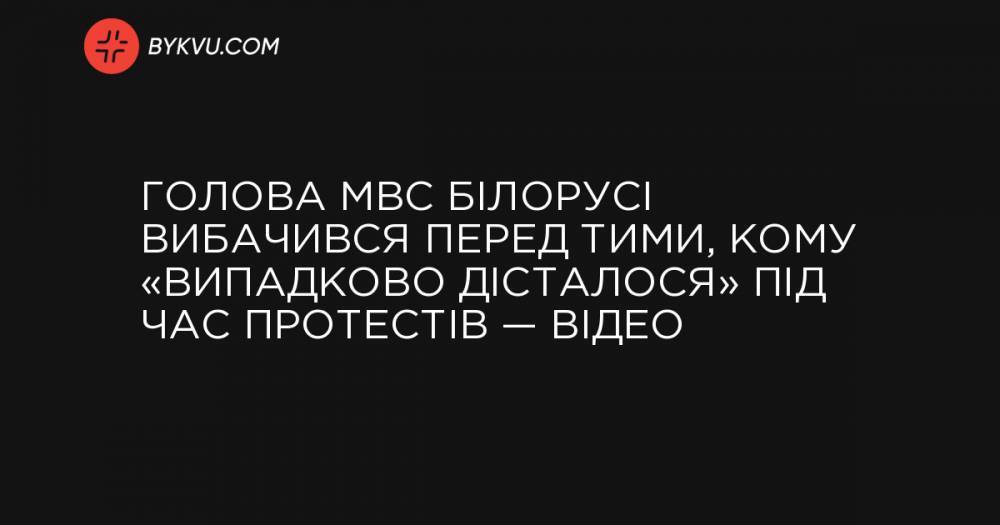 Глава МВД Беларуси извинился перед теми, кому «случайно досталось» во время протестов — видео