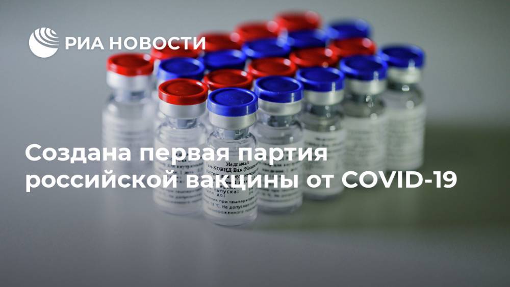 Создана первая партия российской вакцины от COVID-19