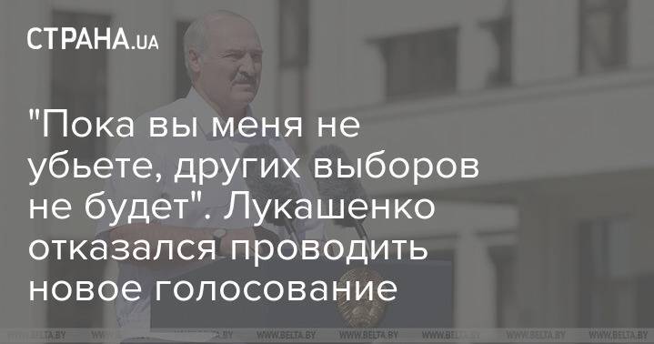 "Пока вы меня не убьете, других выборов не будет". Лукашенко отказался проводить новое голосование