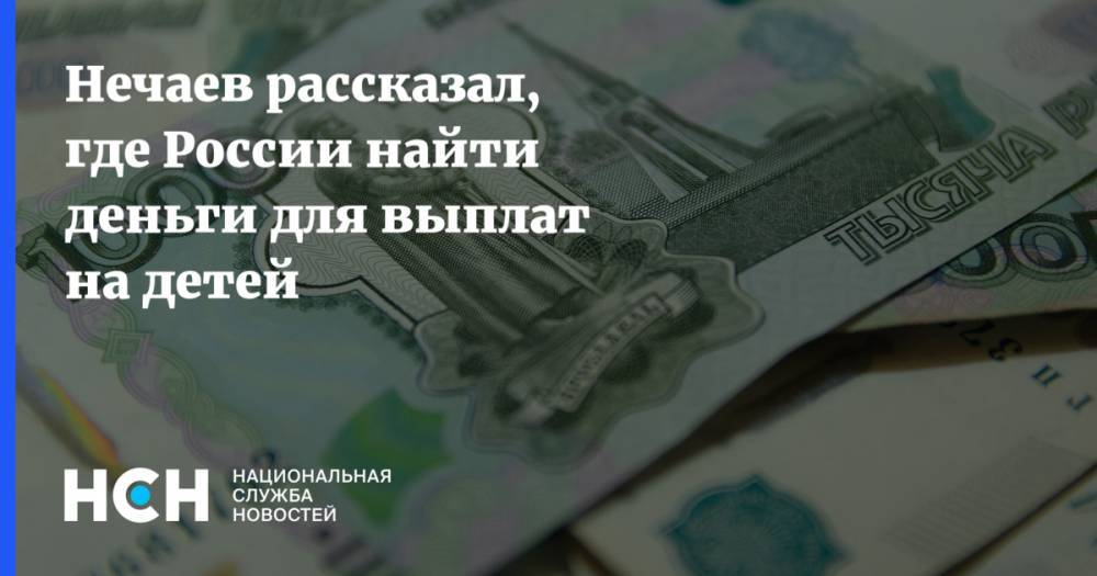Нечаев рассказал, где России найти деньги для выплат на детей